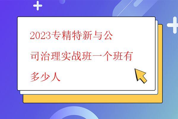 2023专精特新与公司治理实战班一个班有多少人